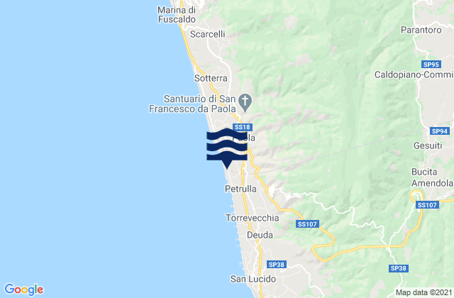 Montalto Uffugo, Italyの潮見表地図