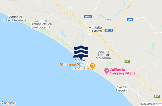 Montalto di Castro, Italyの潮見表地図