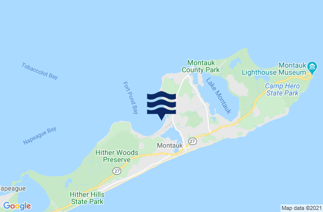 Montauk, United Statesの潮見表地図