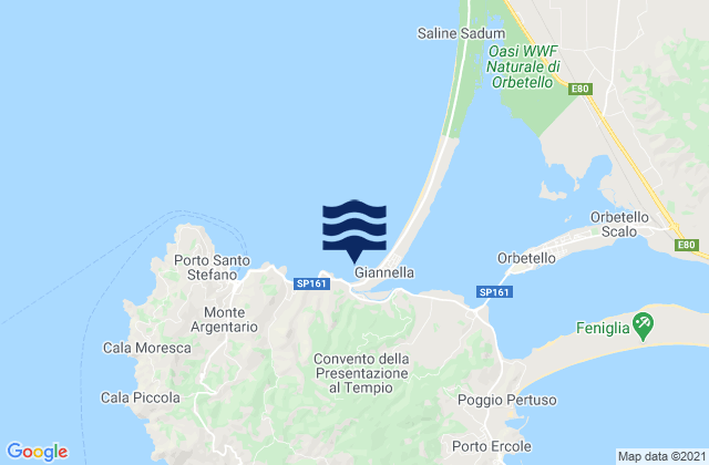 Monte Argentario, Italyの潮見表地図
