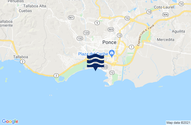 Monte Llano Barrio, Puerto Ricoの潮見表地図
