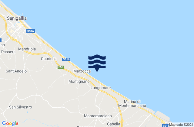Monte San Vito, Italyの潮見表地図