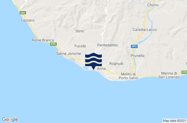 Montebello Jonico, Italyの潮見表地図