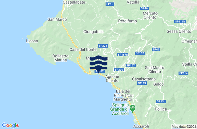 Montecorice, Italyの潮見表地図