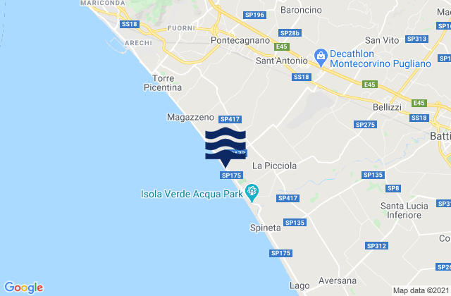 Montecorvino Rovella, Italyの潮見表地図
