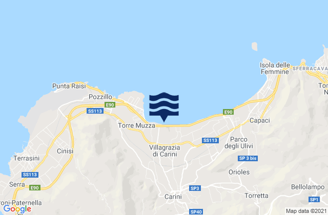 Montelepre, Italyの潮見表地図