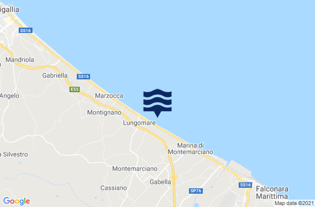 Montemarciano, Italyの潮見表地図
