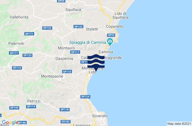 Montepaone Lido, Italyの潮見表地図