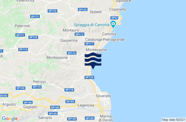 Montepaone, Italyの潮見表地図