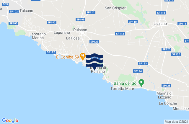 Monteparano, Italyの潮見表地図