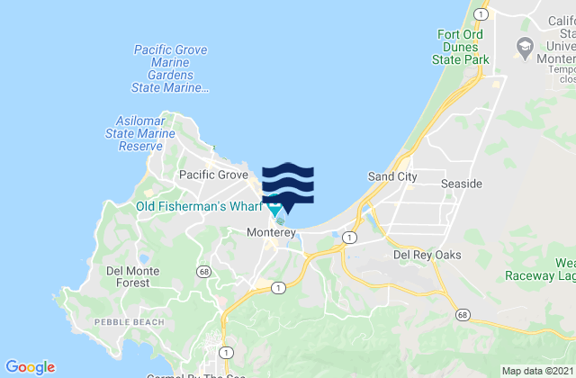 Monterey Monterey Bay, United Statesの潮見表地図