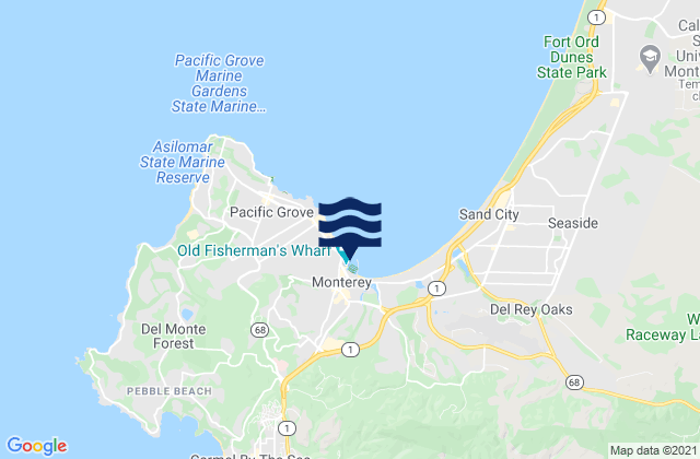 Monterey, United Statesの潮見表地図