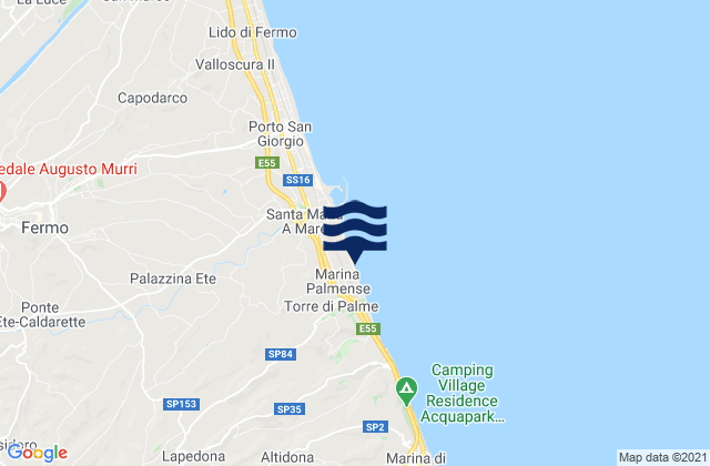 Monterubbiano, Italyの潮見表地図