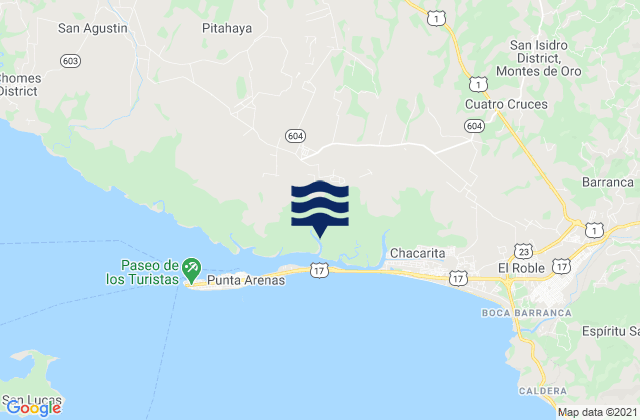 Montes de Oro, Costa Ricaの潮見表地図