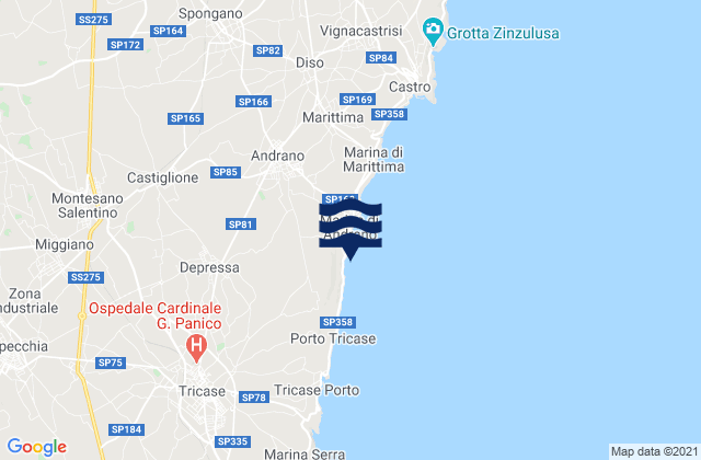 Montesano Salentino, Italyの潮見表地図