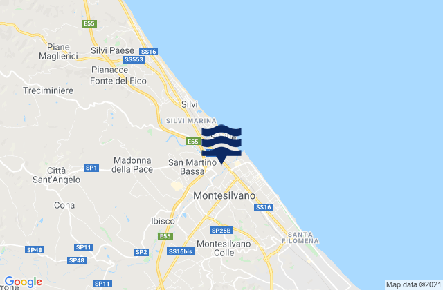 Montesilvano Marina, Italyの潮見表地図