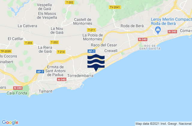 Montferri, Spainの潮見表地図