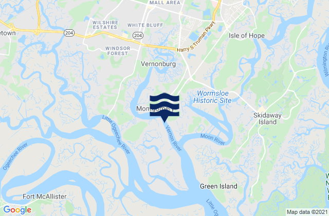 Montgomery Vernon River, United Statesの潮見表地図
