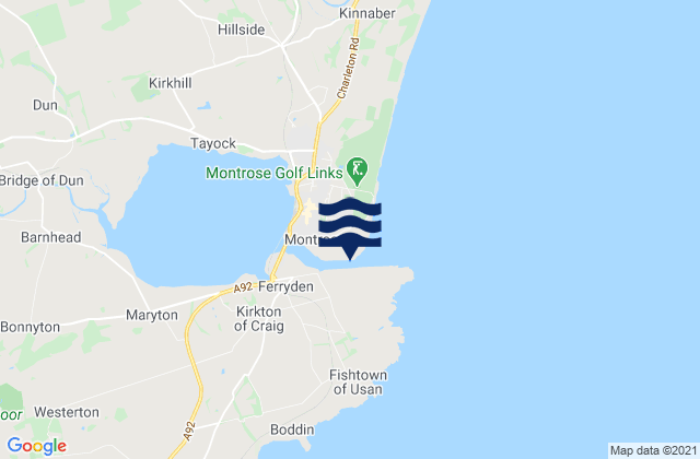 Montrose Beach, United Kingdomの潮見表地図