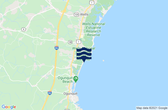 Moody Beach, United Statesの潮見表地図