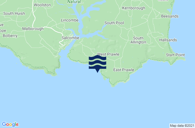 Moor Sands Beach, United Kingdomの潮見表地図