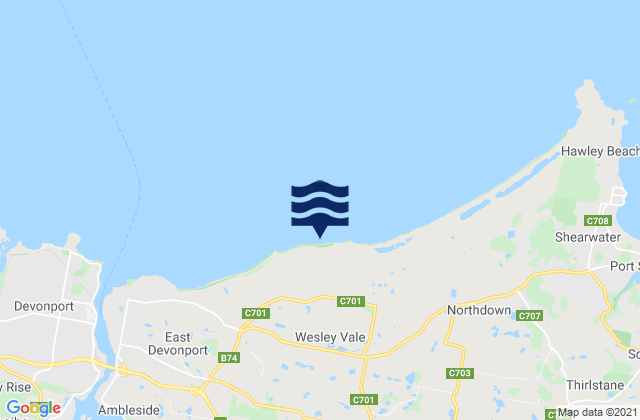 Moorland Beach, Australiaの潮見表地図