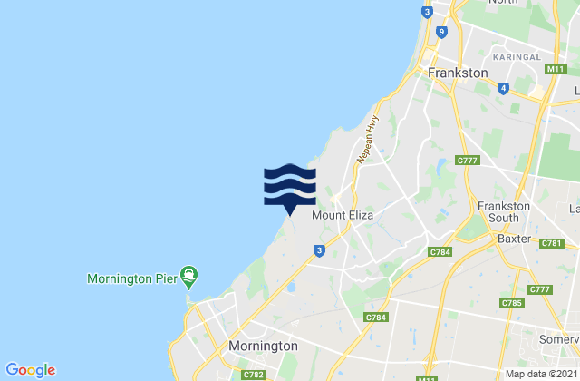 Moorooduc, Australiaの潮見表地図