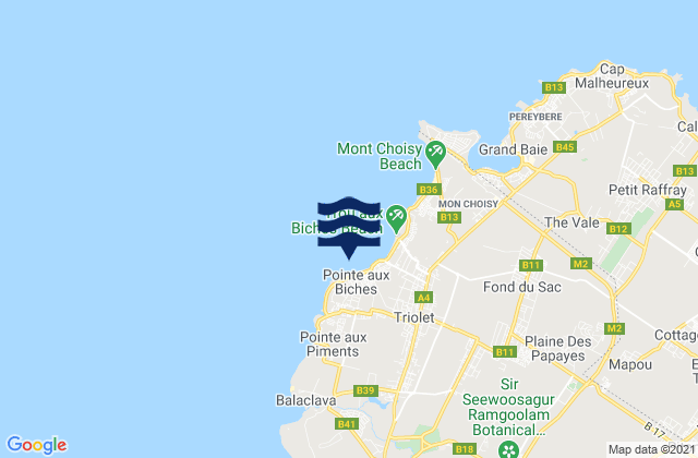 Morcellement Saint André, Mauritiusの潮見表地図