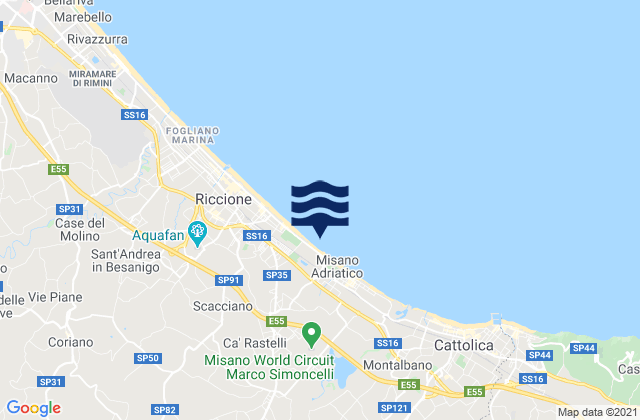 Morciano di Romagna, Italyの潮見表地図