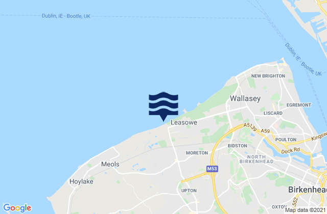Moreton Beach, United Kingdomの潮見表地図
