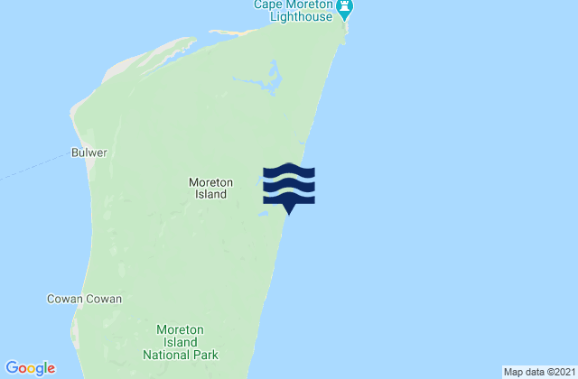 Moreton Island - East Coast, Australiaの潮見表地図
