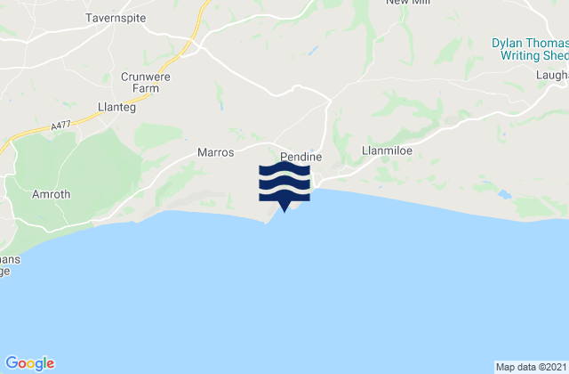 Morfa Bychan Beach, United Kingdomの潮見表地図