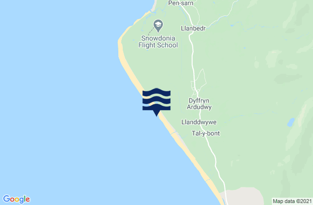 Morfa Dyffryn Beach, United Kingdomの潮見表地図