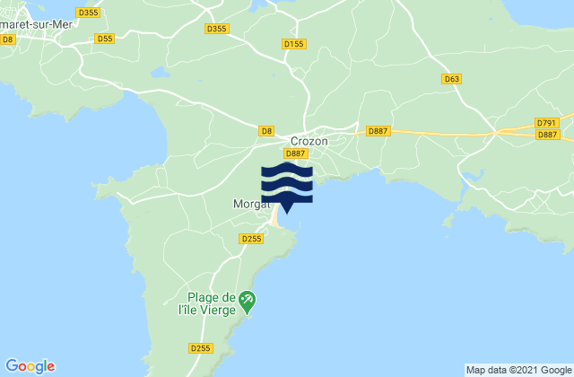 Morgat, Franceの潮見表地図