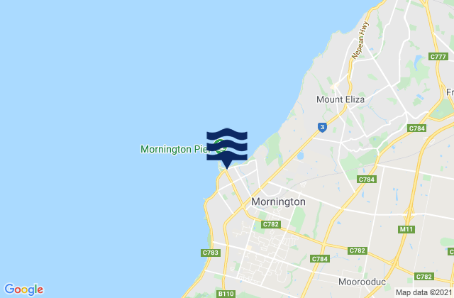 Mornington, Australiaの潮見表地図