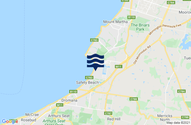 Mornington Peninsula, Australiaの潮見表地図