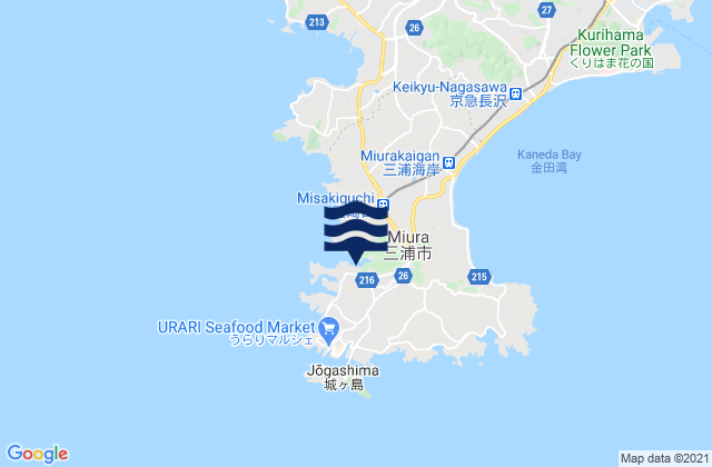 Moroiso, Japanの潮見表地図