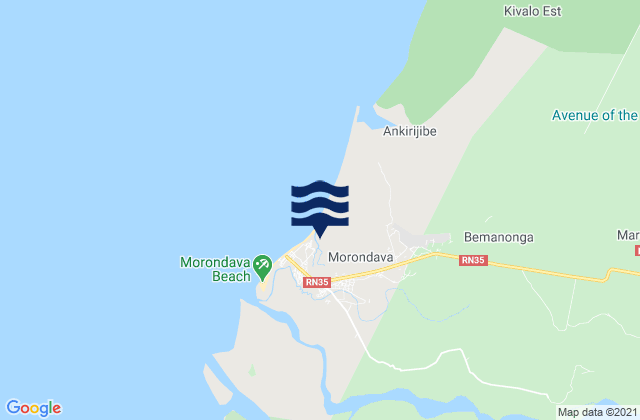 Morondava, Madagascarの潮見表地図
