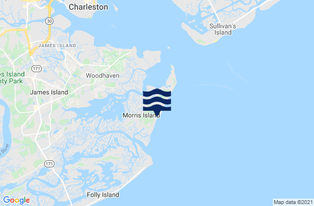Morris Island, United Statesの潮見表地図