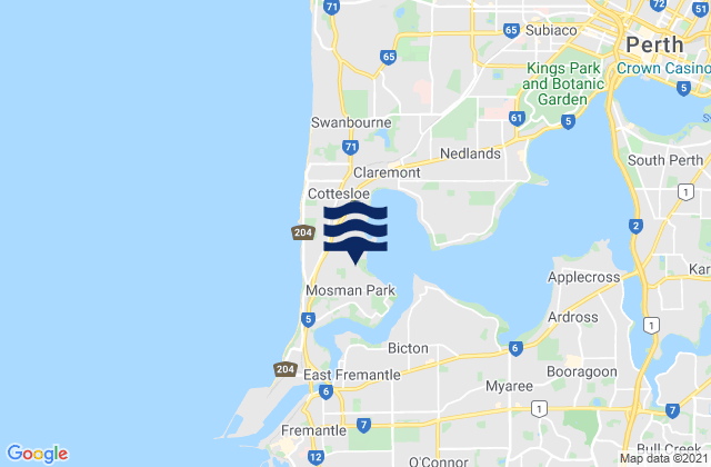 Mosman Park, Australiaの潮見表地図