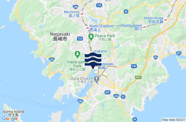 Motofunamachi, Japanの潮見表地図