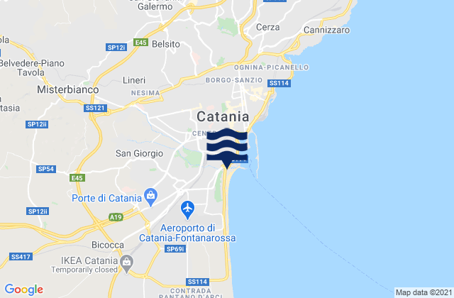 Motta Sant'Anastasia, Italyの潮見表地図
