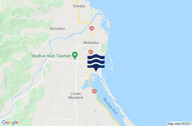 Motueka, New Zealandの潮見表地図