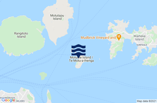 Motuihe Island, New Zealandの潮見表地図