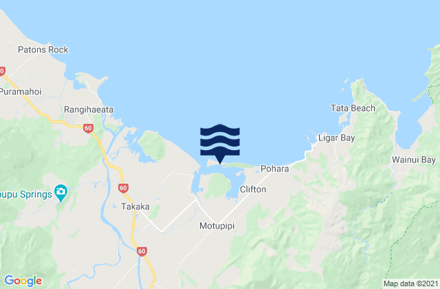 Motupipi Inlet, New Zealandの潮見表地図