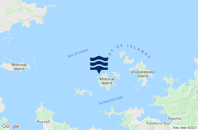 Moturua, New Zealandの潮見表地図