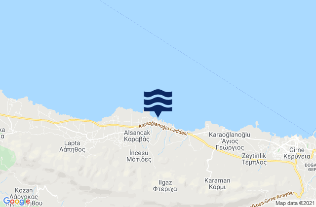 Motídes, Cyprusの潮見表地図