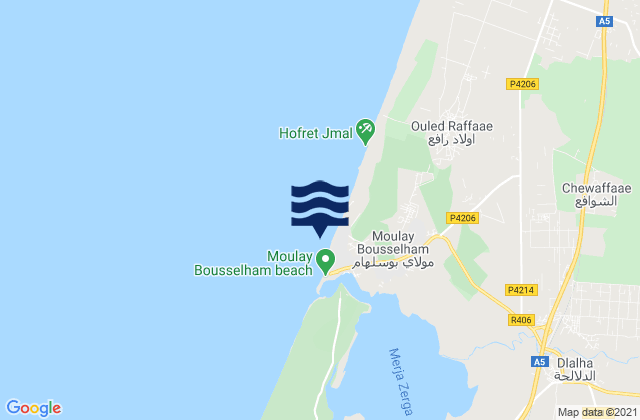 Moulay Bousselham, Moroccoの潮見表地図