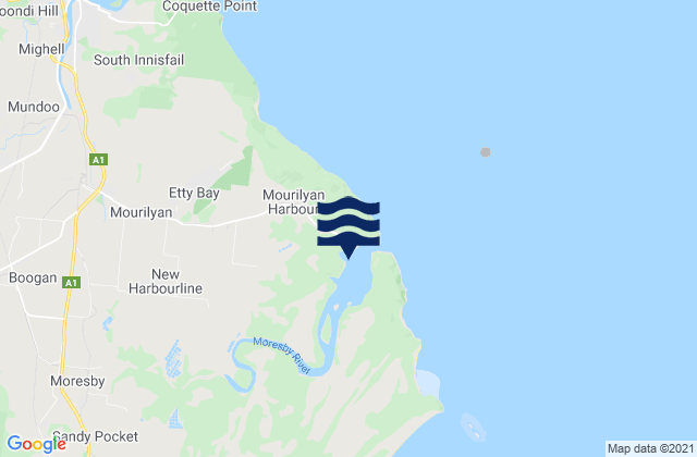 Mourilyan Harbour, Australiaの潮見表地図