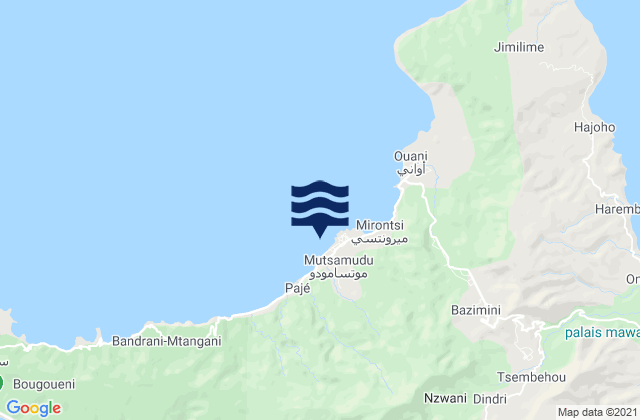 Moutsamoudou, Comorosの潮見表地図